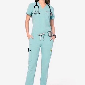 Sea Foam Blue Figs Scrubs